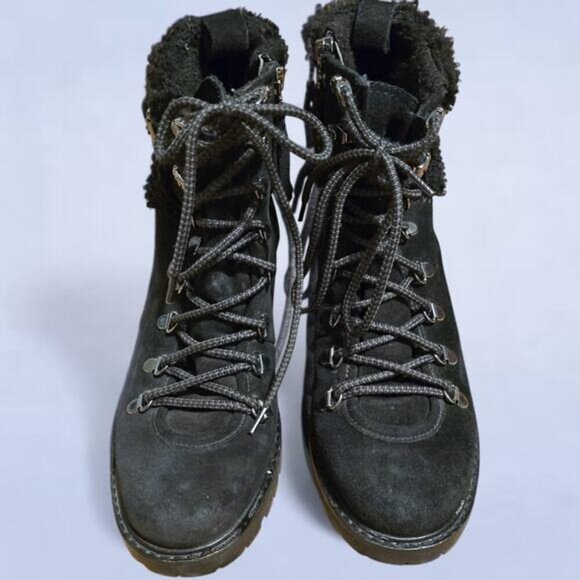 Women's Black Lace-Up Ankle Boots - Picture 5 of 8